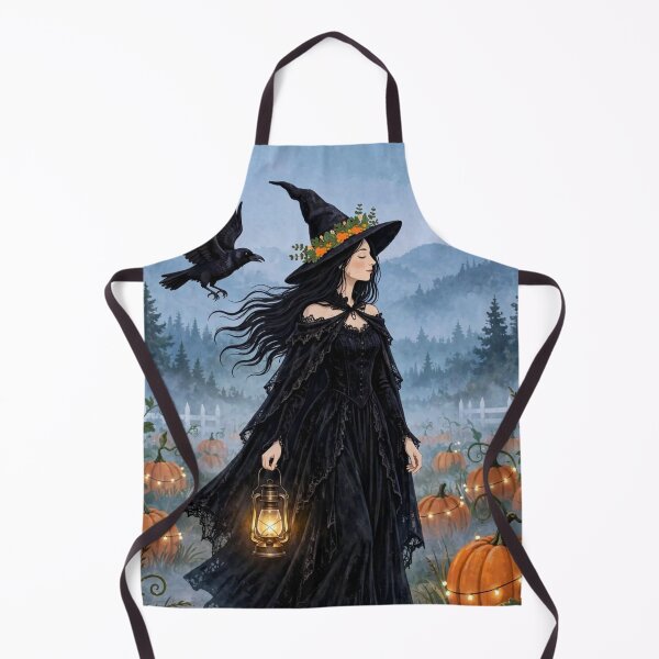Item preview, The Witch and Her Raven Walking with a Candle Holder designed and sold by DibujandoPorfa.