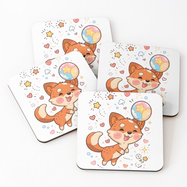Item preview, Kawaii Happy Fox with Pastel Balloon Cute Woodland Animal designed and sold by mumeaw.