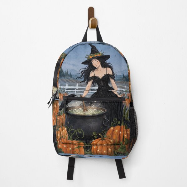 Item preview, The Witch and Her Raven Brewing a Magical Potion in a Cauldron. designed and sold by DibujandoPorfa.