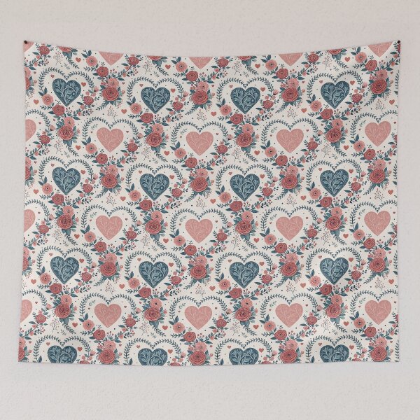 Item preview, Nordic Heart & Floral Garland | Scandinavian Romantic Design designed and sold by Shuga-Design.