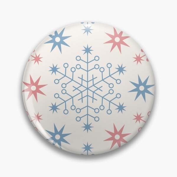 Item preview, Festive Snowflakes Blue and Coral Red designed and sold by Pinkdeer Designs.