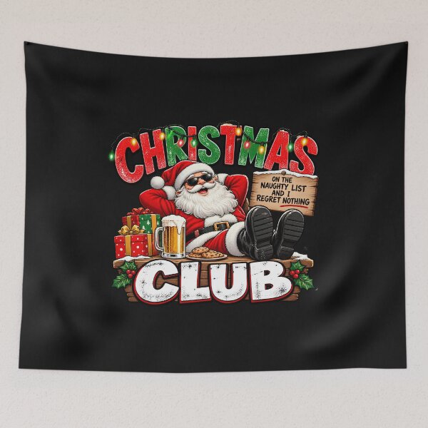 Item preview, Christmas Club Naughty List Santa – Funny Christmas designed and sold by Genius Geek.