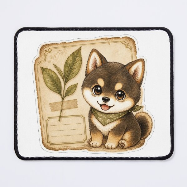 Item preview, Tea Leaf Specimen Card Sesame Shiba Inu designed and sold by Kawaii Matcha Studio.