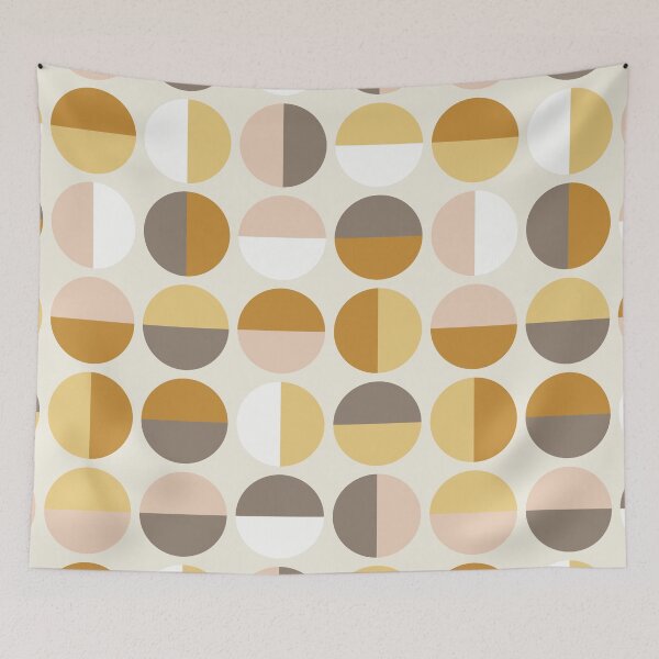 Item preview, Modern Dots in Mustard, Grey, and Blush designed and sold by Kelly Dietrich Mandalas & Colorful Patterns.