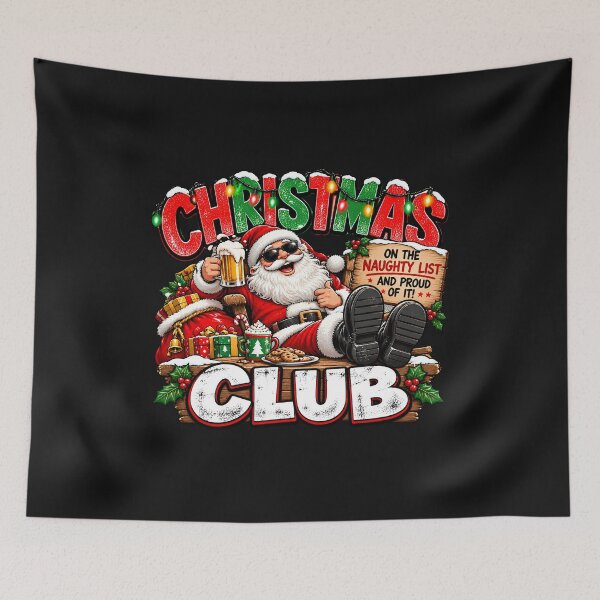 Item preview, Christmas Club Naughty List Santa – Funny Christmas designed and sold by Genius Geek.
