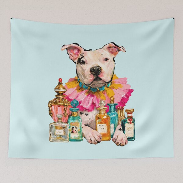 Item preview, Pit Bull Vintage Perfume Bottles Glam Painted Illustration designed and sold by joannejgg.
