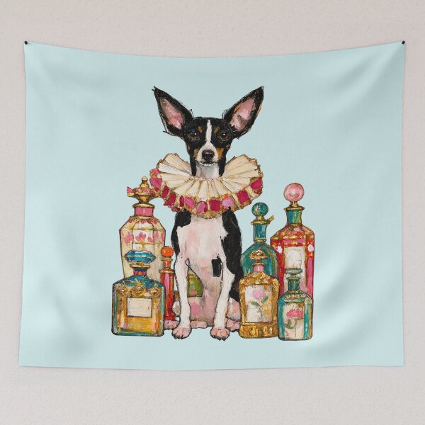 Item preview, Rat Terrier in Ruffled Collar Perfume Bottles Oil Painting designed and sold by joannejgg.