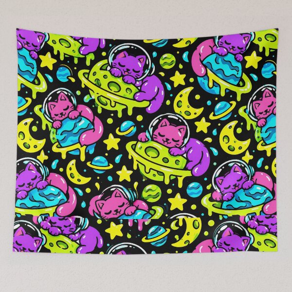 Item preview, Cute Cosmic Cat Hugging Colorful Planet designed and sold by Thai Vibe Studio.