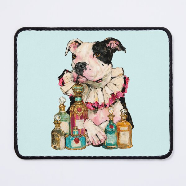 Item preview, Pit bull Dog Portrait Ruffled Collar Perfume Bottles Vintage Glam Painting designed and sold by joannejgg.