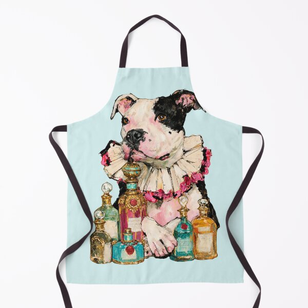 Item preview, Pit bull Dog Portrait Ruffled Collar Perfume Bottles Vintage Glam Painting designed and sold by joannejgg.