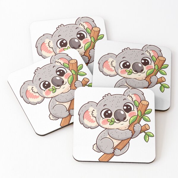 Item preview, Cute Kawaii Koala Hugging Eucalyptus Tree Branch Cartoon designed and sold by mumeaw.
