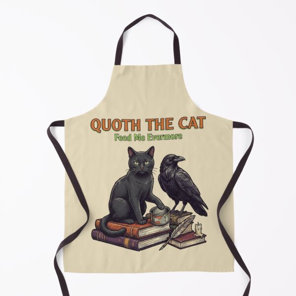 Item preview, Quoth the Cat Feed Me Evermore Edgar Allan Poe Cat Literary Black Cat Gift Gothic Book Lover Cat designed and sold by FurRealStudioCo.