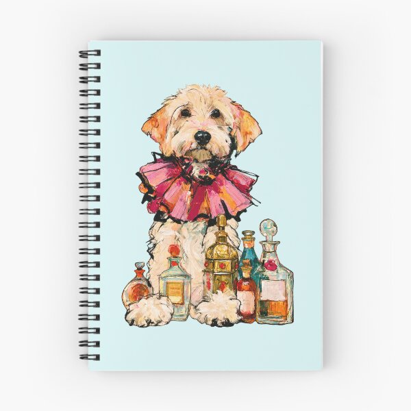 Item preview, Fluffy Dog Pink Ruffled Collar Perfume Bottles Oil Painting designed and sold by joannejgg.