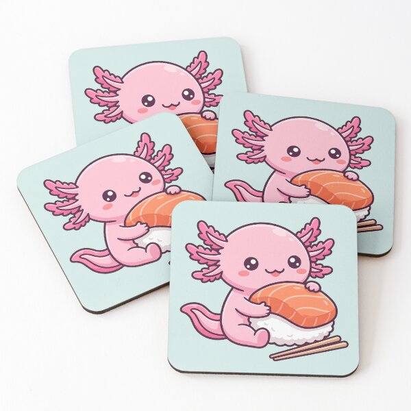 Item preview, Kawaii Axolotl Sushi Hug, Salmon Nigiri designed and sold by Rariks.