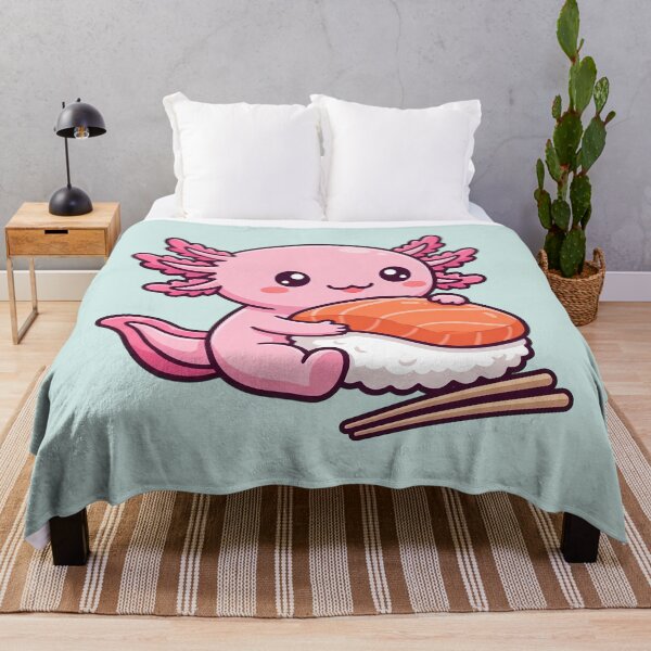Item preview, Kawaii Axolotl Sushi Hug, Salmon Nigiri designed and sold by Rariks.