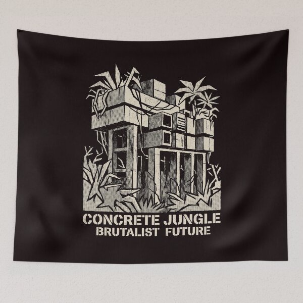 Item preview, Brutalist Architecture Concrete Jungle Future Design designed and sold by LayercraftArt.