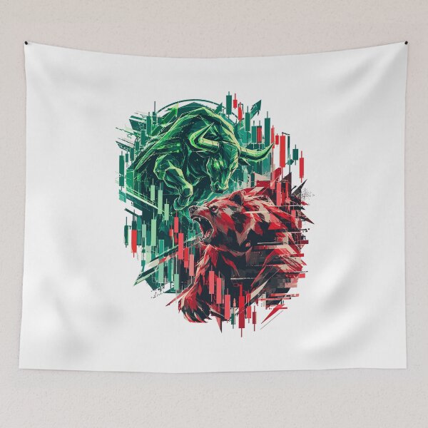 Item preview, Stock Market Trading Design: Taurus & Bear Crypto Chart designed and sold by Pineapple-Tree.