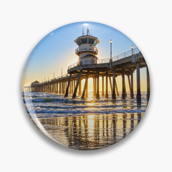 Item preview, Golden Reflections at Huntington Beach Pier designed and sold by Kimberly Palmer.