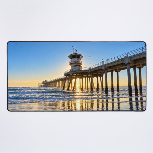 Item preview, Golden Reflections at Huntington Beach Pier designed and sold by Kimberly Palmer.