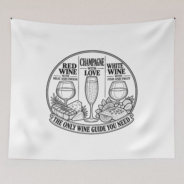 Item preview, Black on white copy of “THE ONLY WINE GUIDE YOU NEED” designed and sold by AlexArcStudio.