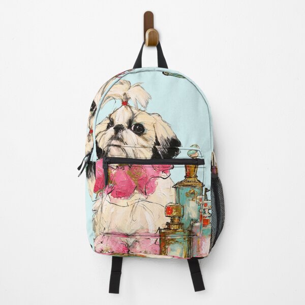 Item preview, Shih Tzu Pink Ruffle Vintage Perfume Bottles Painting designed and sold by joannejgg.