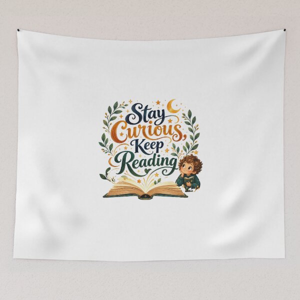 Item preview, Stay Curious Keep Reading - An Inspirational Quote For Book Lover designed and sold by GoodPlaceToShop.