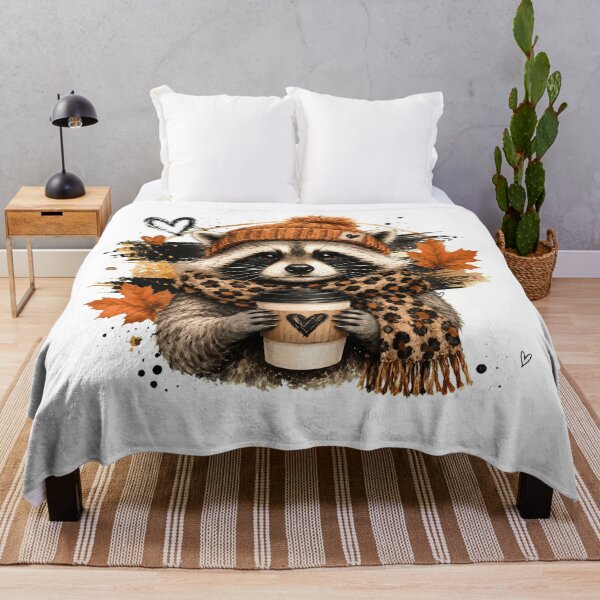 Item preview, Cozy Autumn Raccoon with Coffee designed and sold by Courtesy-j.