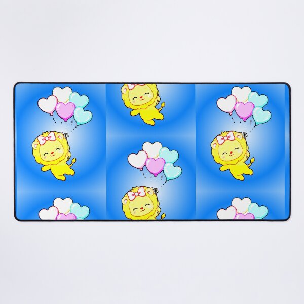 Item preview, Baby Lioness with Heart Balloons - Kawaii Lion Girl with Bow designed and sold by AstronautMerch.