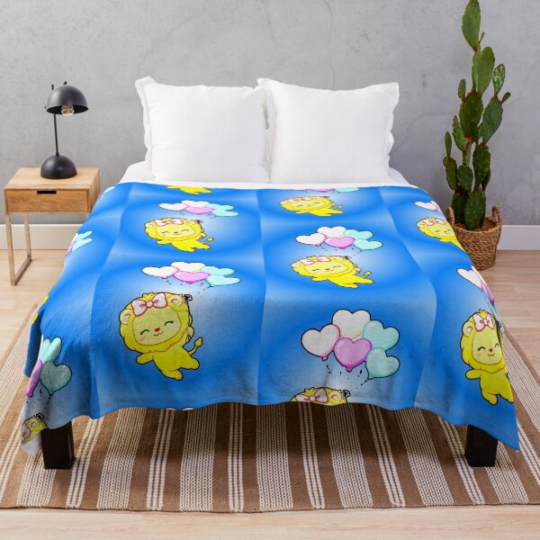 Item preview, Baby Lioness with Heart Balloons - Kawaii Lion Girl with Bow designed and sold by AstronautMerch.