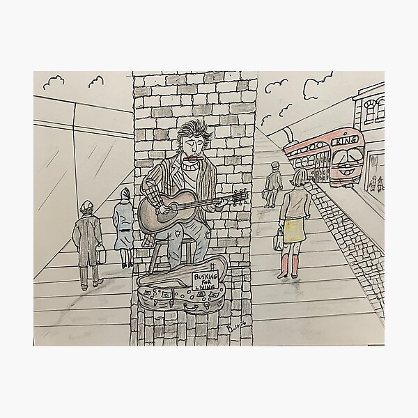Item preview, Busking for living  designed and sold by Cartoonist Brian.