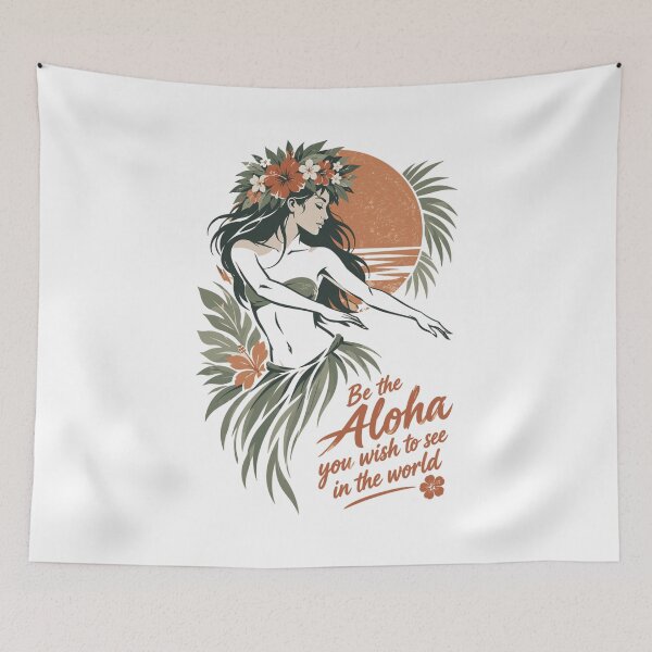 Item preview, Elegant hula dancer with boho flower crown designed and sold by Pineapple-Tree.