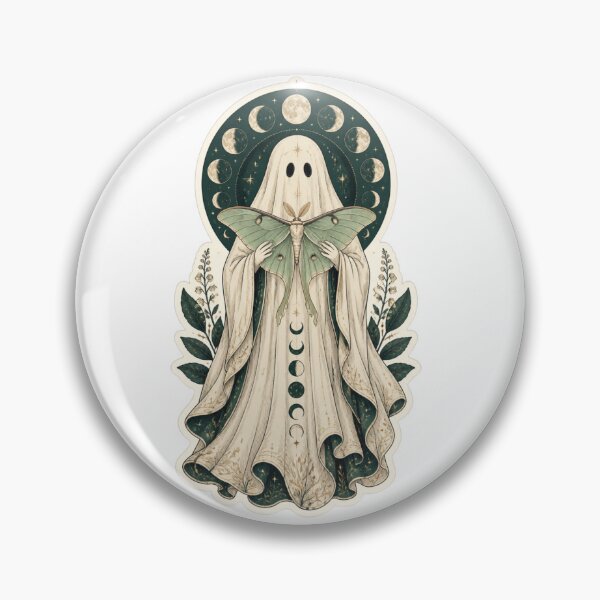 Item preview, Celestial Ghost with Luna Moth – Dark Academia Moon Phases & Witchy Botanical designed and sold by Alchemy8House.