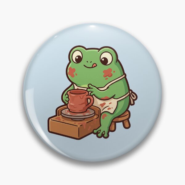 Item preview, Pottery Frog at the Wheel, Cute Ceramics Art designed and sold by Rariks.