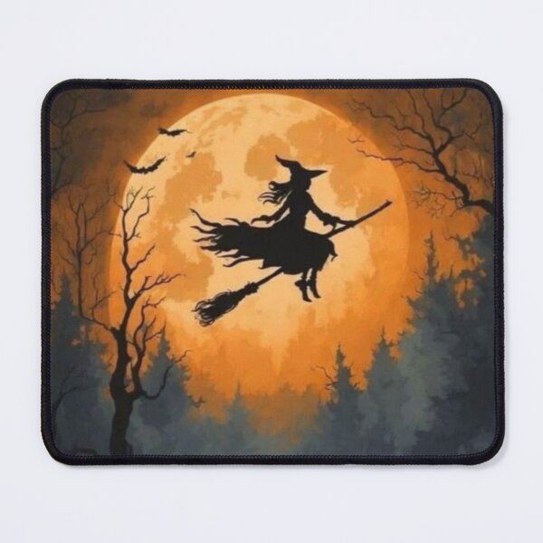 Item preview, Halloween Witch On Broom Silhouette Artwork designed and sold by NivyasArtistry.