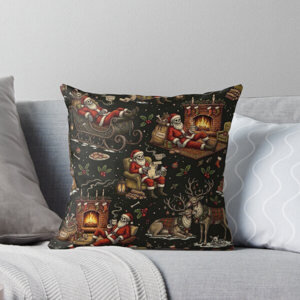 Item preview, "Skeleton Santa" - Gothic Christmas Phone Case & Holiday Pillow designed and sold by cabuks.