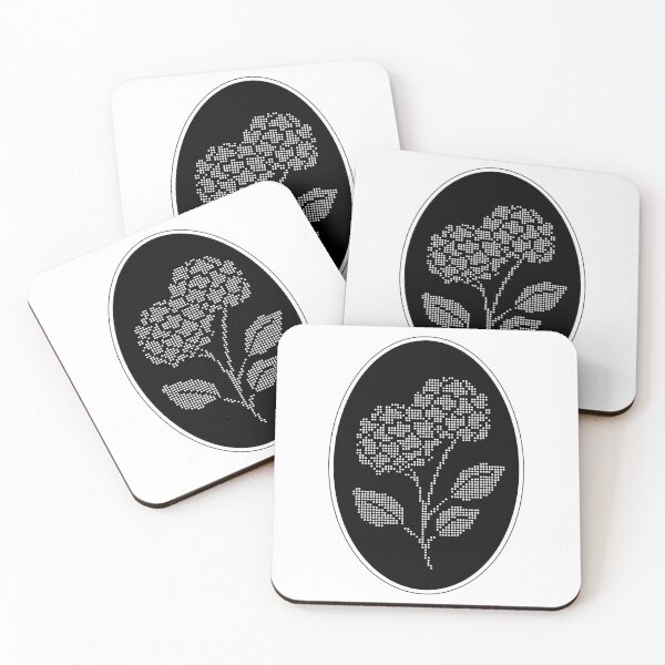 Item preview, Vintage Black Botanical Floral Motif in Oval Frame - 19 designed and sold by ivyysophia.