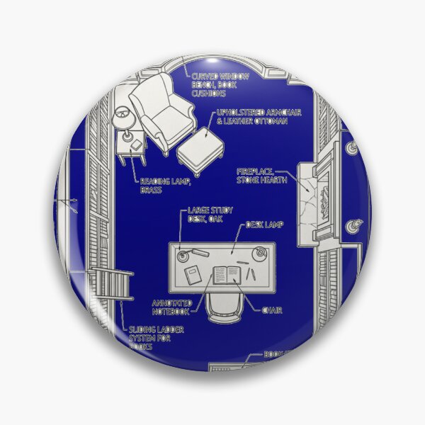 Item preview, Architectural Floor Plan Cozy Reading Room Library Blueprint[cite: 1] designed and sold by hepopatterns.