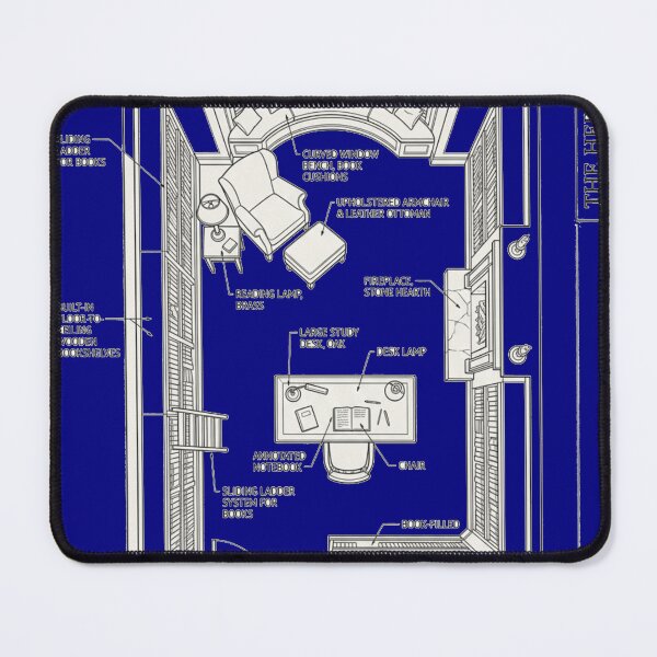 Item preview, Architectural Floor Plan Cozy Reading Room Library Blueprint[cite: 1] designed and sold by hepopatterns.