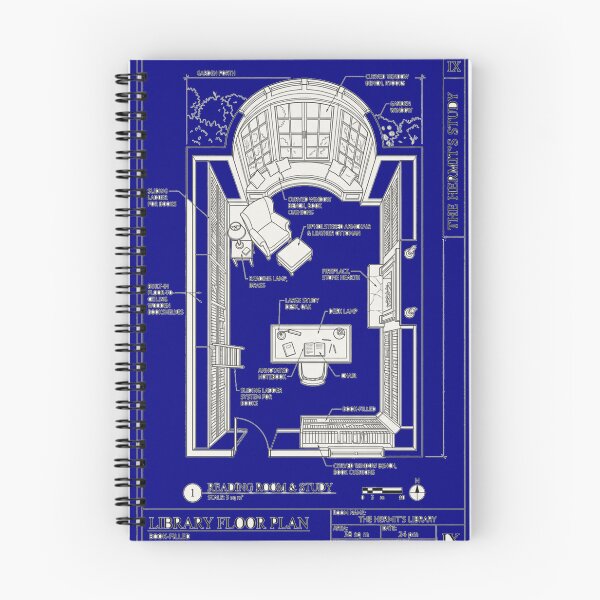 Item preview, Architectural Floor Plan Cozy Reading Room Library Blueprint[cite: 1] designed and sold by hepopatterns.
