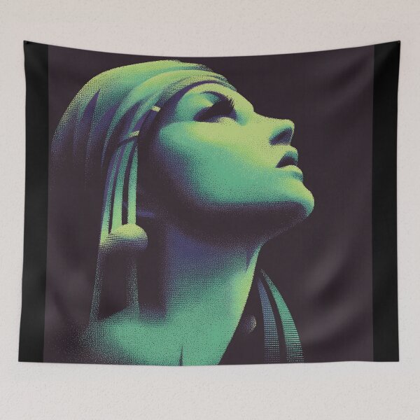 Item preview, Retro Halftone Neon Cyberpunk Woman  designed and sold by ClubVacay.