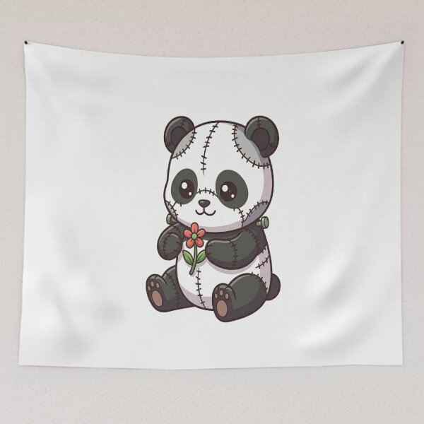 Item preview, Cute Frankenstein Panda Holding Flower designed and sold by Ella_Sketch.