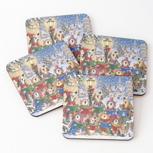 Item preview, Cartoon Dogs and Cats Singing Christmas Carols designed and sold by Maria Dryfhout.