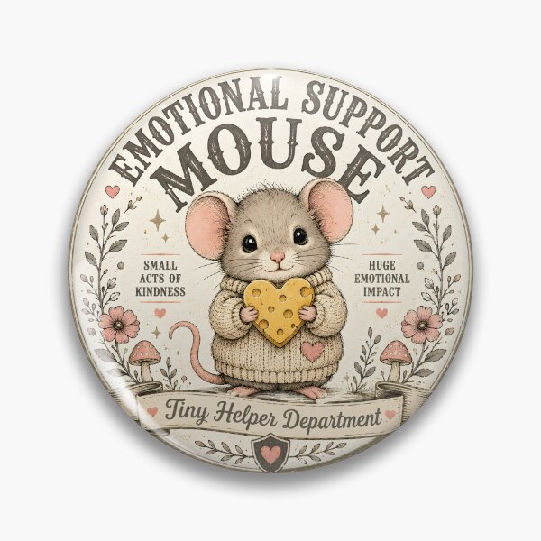 Item preview, Emotional Support Mouse Cute Vintage Cottagecore Art designed and sold by  MAD's Recreation Studio.