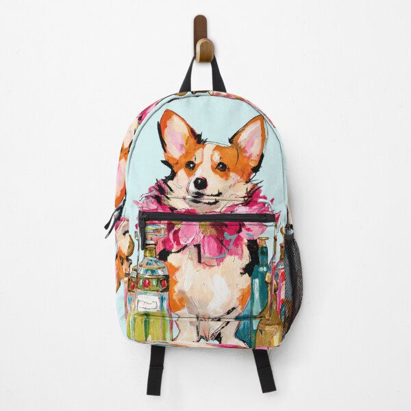 Item preview, Corgi with Perfume Bottles Pink Flowers Painted Illustration designed and sold by joannejgg.