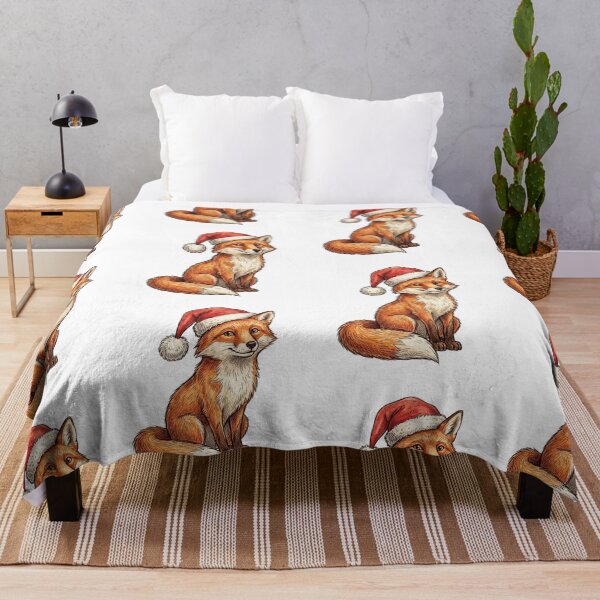 Item preview, Christmas Fox Wearing Santa Hat – Cute Woodland Animal Holiday designed and sold by SOUFIANE1991.