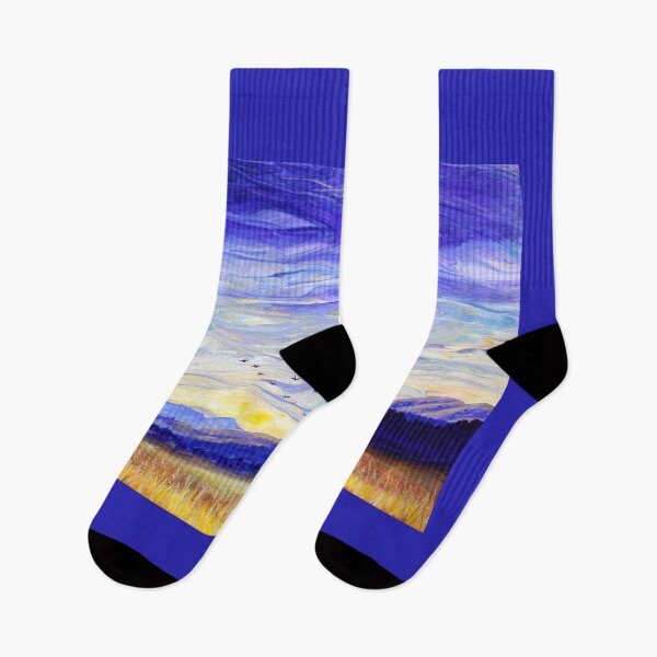 Item preview, Geese Over Purple Mountains and Golden Wetlands designed and sold by BreezyZen.