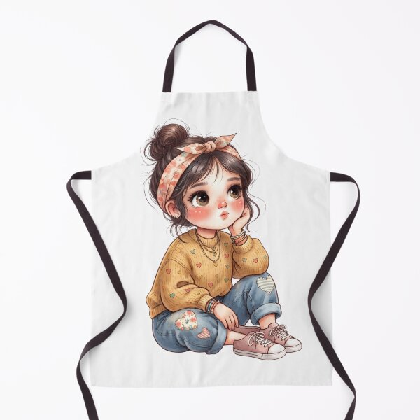 Item preview, Sweetheart Boho Girl – Cute Kawaii Vintage Fashion designed and sold by PrintCreations9.
