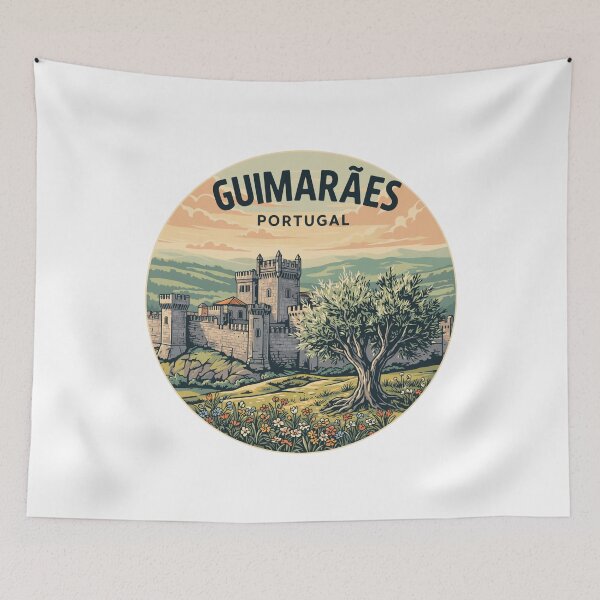 Item preview, Guimarães Portugal: Medieval Castle and Olive Tree designed and sold by CircinusStore.