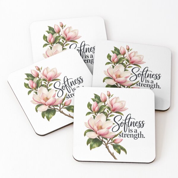 Item preview, Softness Is A Strength - Magnolia Flower Saying designed and sold by DigitalPartisan.