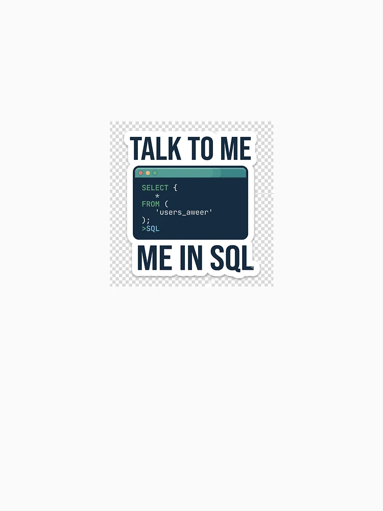 Thumbnail 4 of 4, V-Neck T-Shirt, Talk To Me In SQL - Software Developer & Database Query Sticker designed and sold by Kushwaha18.